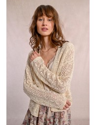 Openwork knit cardigan