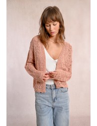 Openwork knit cardigan