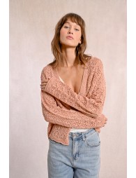 Cardigan en maille ajourée