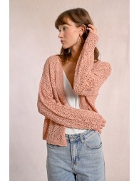 Openwork knit cardigan