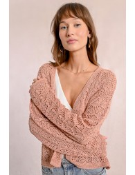 Openwork knit cardigan