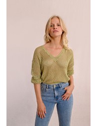 Pull en maille ajourée et irisée