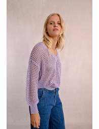 Pull en maille ajourée et irisée