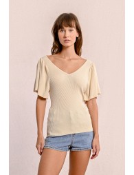 Ruffled knit top