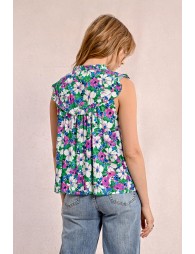 Sleeveless printed top