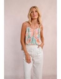 Printed camisole with thin straps