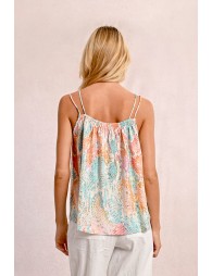 Printed camisole with thin straps