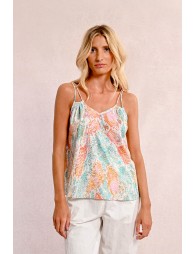 Printed camisole with thin straps