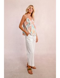 Printed camisole with thin straps