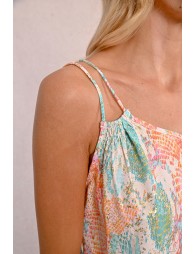 Printed camisole with thin straps