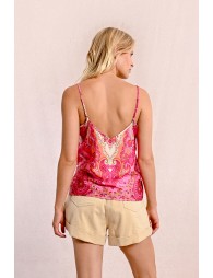 Printed backless camisole