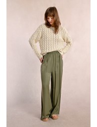 High-waisted fluid pants