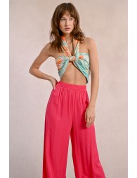 High-waisted fluid pants