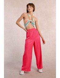 High-waisted fluid pants