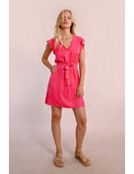 Vestido de manga corta mariposa con lazada