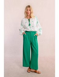 Pantalon tailleur fluide et droit