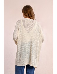 Long knitted vest, long sleeves