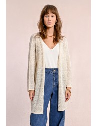 Long knitted vest, long sleeves