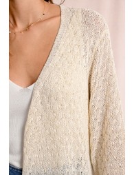 Long knitted vest, long sleeves