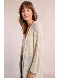 Long knitted vest, long sleeves