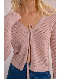 Tieable mesh bolero above the chest