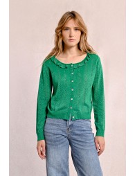 Fine knit cardigan, buttoned