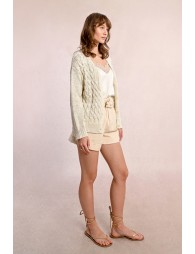 Knitted cardigan, V-neck