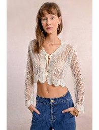 Fine knit vest, tieable