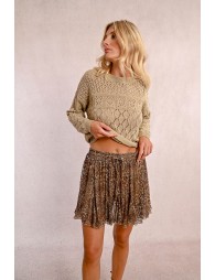 Semi-transparent long-sleeved knit sweater