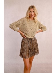 Semi-transparent long-sleeved knit sweater