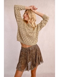 Semi-transparent long-sleeved knit sweater