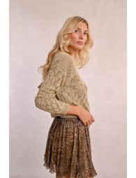 Semi-transparent long-sleeved knit sweater