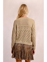 Semi-transparent long-sleeved knit sweater