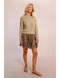 Semi-transparent long-sleeved knit sweater