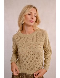 Semi-transparent long-sleeved knit sweater