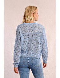 Semi-transparent long-sleeved knit sweater