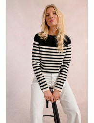 Long-sleeved knit sweater, sailor top