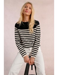 Long-sleeved knit sweater, sailor top