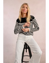 Long-sleeved knit sweater, sailor top