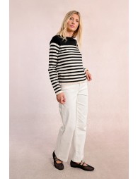 Long-sleeved knit sweater, sailor top