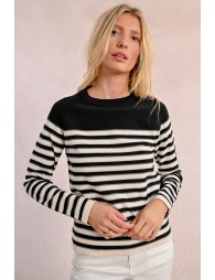 Long-sleeved knit sweater, sailor top