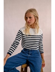 Long-sleeved knit sweater, sailor top