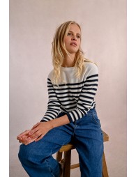 Long-sleeved knit sweater, sailor top