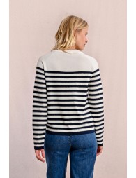 Long-sleeved knit sweater, sailor top