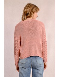 Cable knit sweater, long sleeves