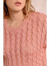 Cable knit sweater, long sleeves