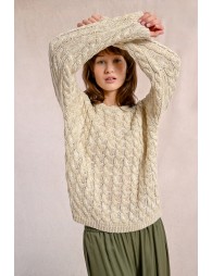 Cable knit sweater, long sleeves