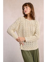 Cable knit sweater, long sleeves