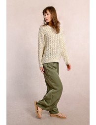 Cable knit sweater, long sleeves