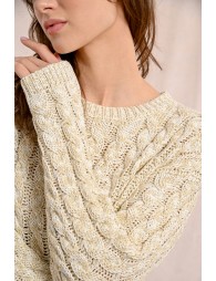 Cable knit sweater, long sleeves